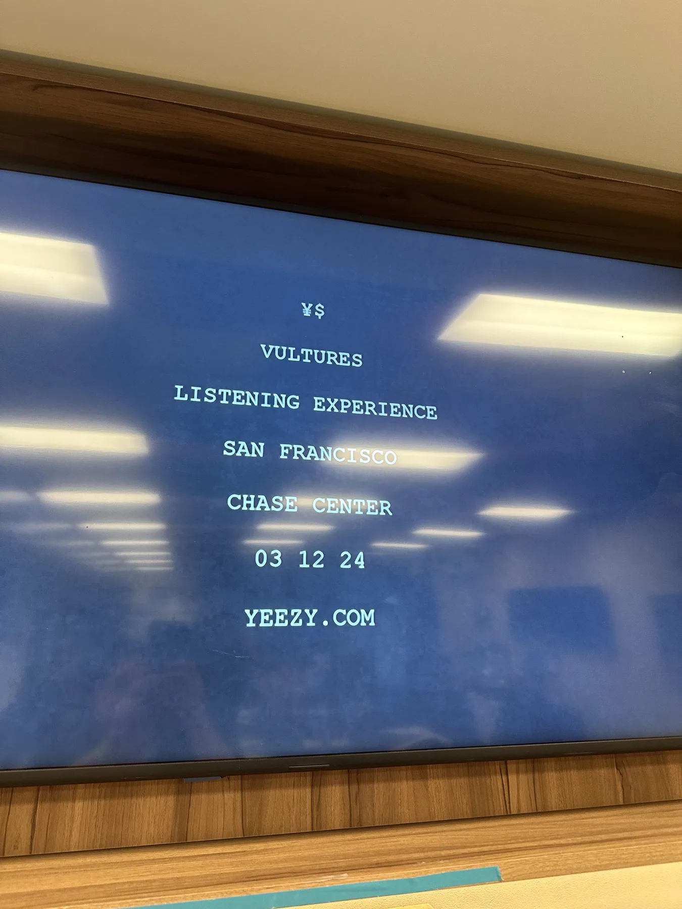 Yeezy Vultures Listening Experience San Francisco Chase Center event confirmation screen dated March 12, 2024
