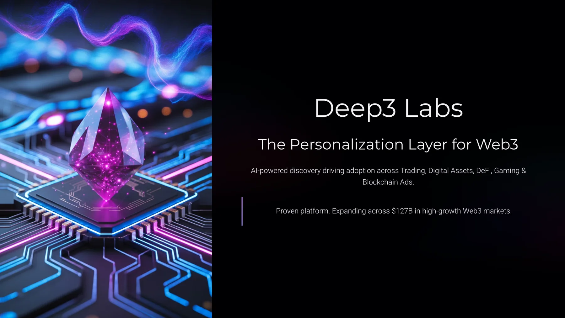 Deep3 Labs investment deck cover slide