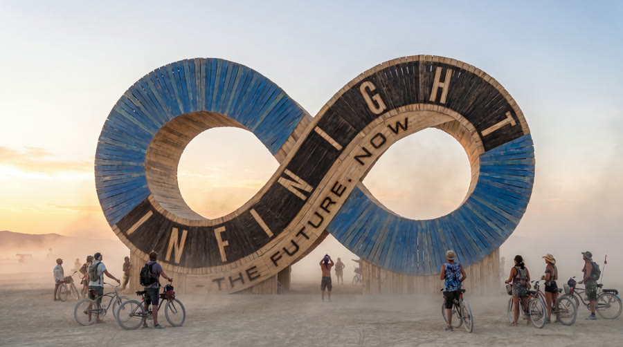 Large INFINIGHT infinity structure concept in a dusty open-air environment