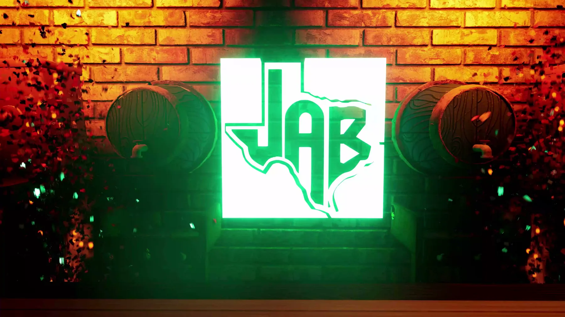 Josh Abbott Band logo visual on a brick wall stage scene for Zouk