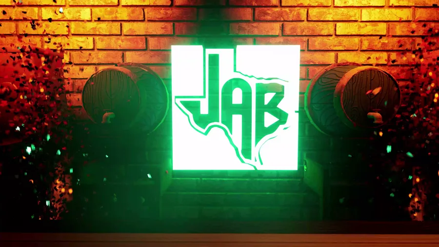 Josh Abbott Band barn and brick stage visual with glowing logo