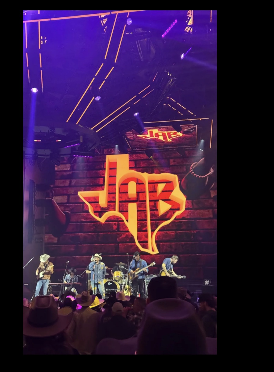 Josh Abbott Band performing at Zouk with JAB stage visuals and ceiling lighting