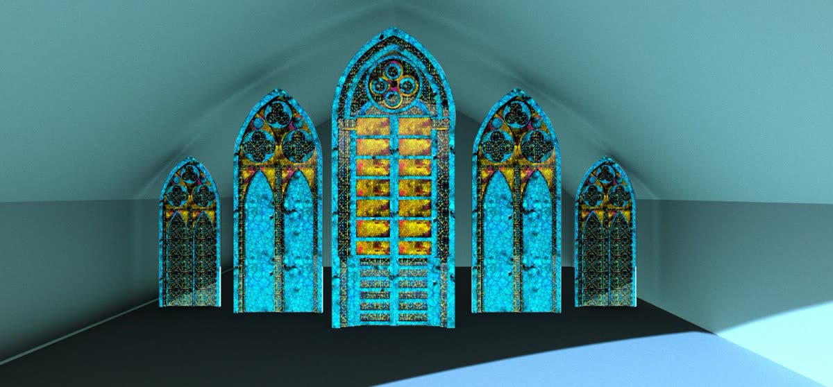 Architectural reference for Vampire Empire cathedral projection mapping