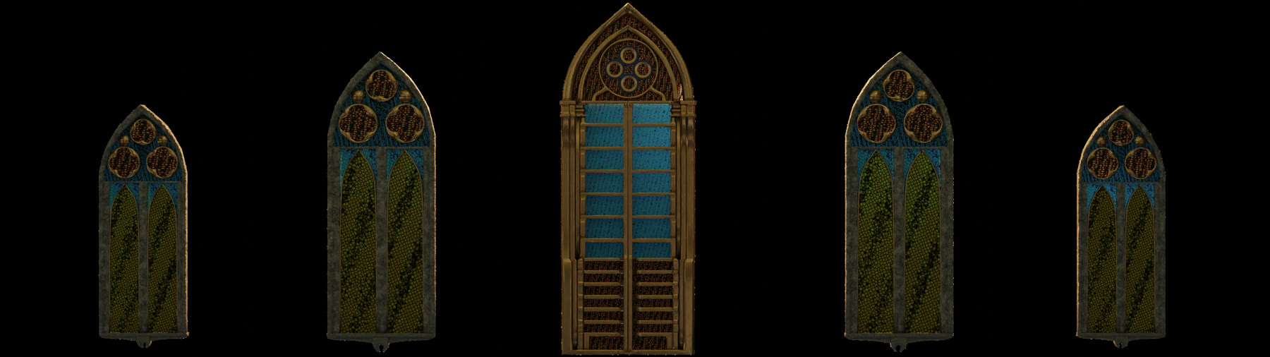 Mapped gothic windows with glass texture for Vampire Empire