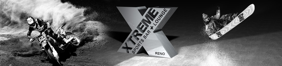Original black-and-white XTREME Sports Bar and Lounge banner from Grand Sierra Resort
