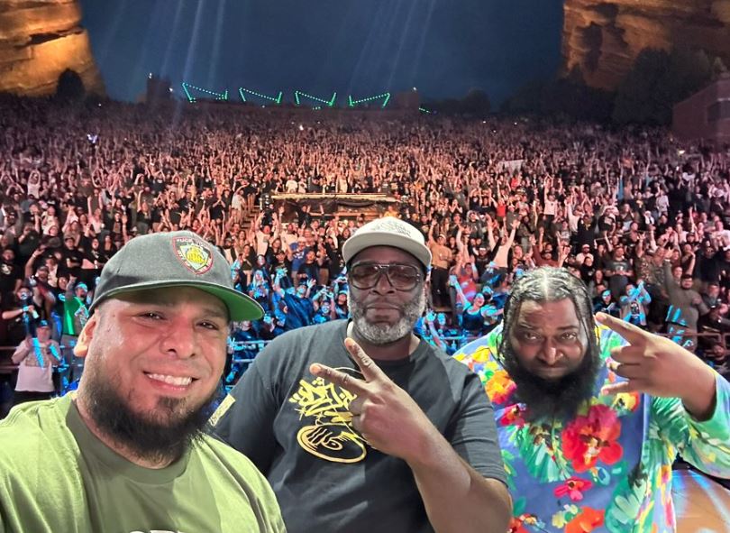 Atmosphere and Friends Red Rocks 2025 artist selfie with crowd