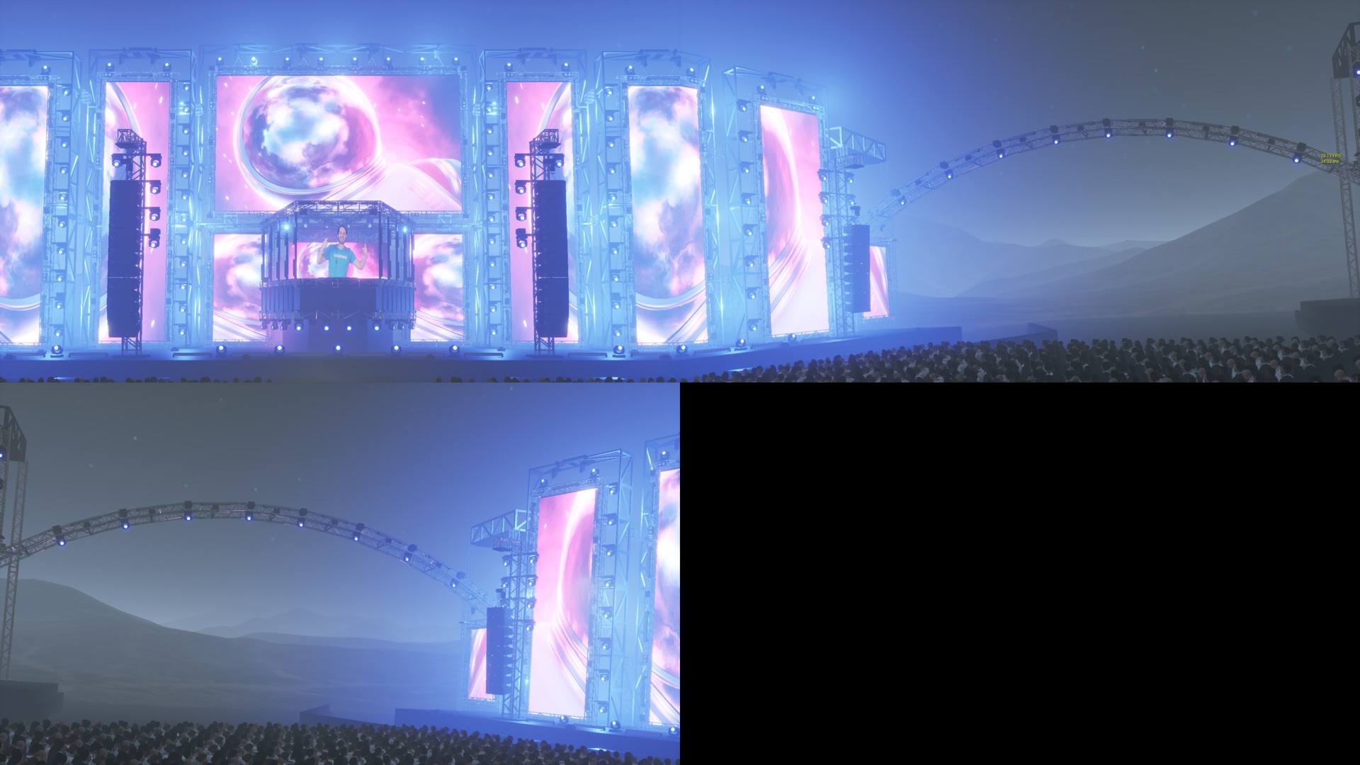 Second audience perspective inside The Pentagon concert environment